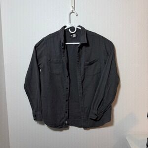 Rip Curl Mens Slim Fit Flannel Button Up Shirt Charcoal Gray Long Sleeve Small